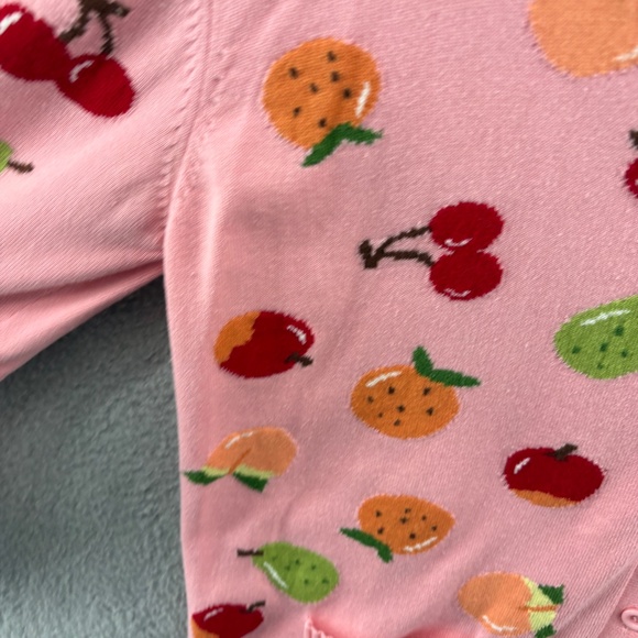 Clammy Heart Fruit Print Knit Cardigan Pink XL - Picture 5 of 10